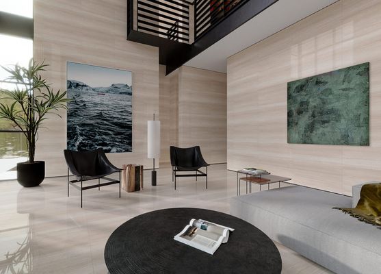 زرد روشن 1000x1000mm دوامدار چشمگیر کف داخلی پولیش شیشه ای فرش پورسلین برای خانه