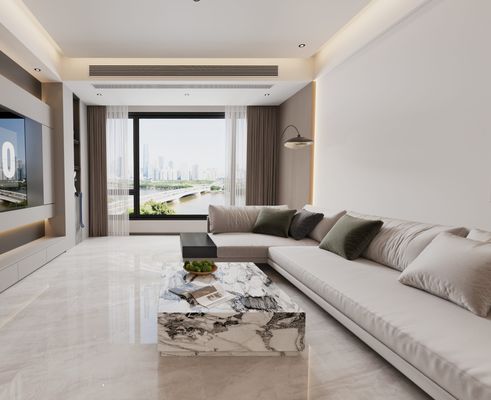 کاشی پرسلان لعابدار ضد خش شیک	کف داخلی 1000x1000mm پولیش شده برای طراحی اداری