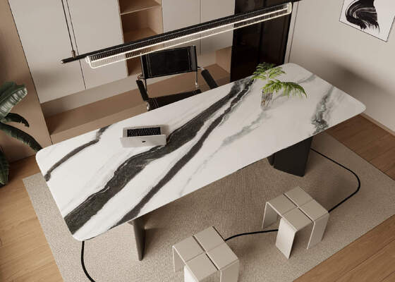 Stunning and Waterproof 1600x3200mm Thickness 12mm Panda White Polished Sintered Stone Slabs for Hotel