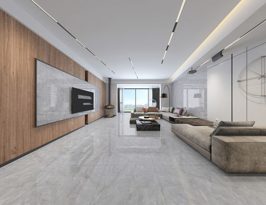 ISO9001 1152SQM جلا لعاب کاشی ، کاشی کف چینی مرمر خاکستری 80x80 سانتی متر