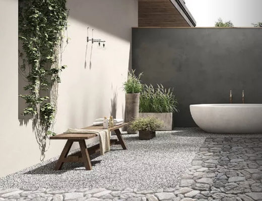 کاشی های روکش سنگی فضای باز خاک رس بژ خاکستری 300x600mm درجه AAA