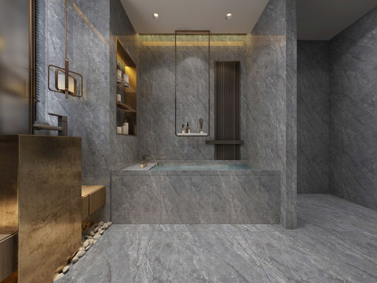 800x800mm تایل کف سنگ مرمر خاکستری شیک شیشه ای