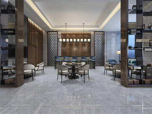 کاشی کف مرمر 500SQM SGS ، کاشی کف داخلی خاکستری 80x80cm