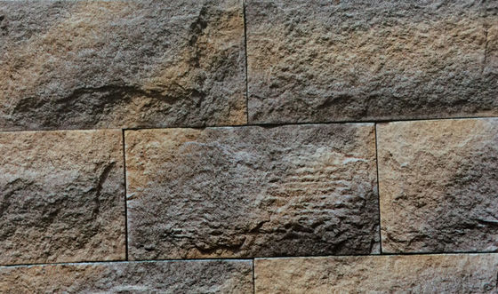 دیوار سیمان قارچ آجری سنگی ساخته شده از بژ خاکستری بژ
