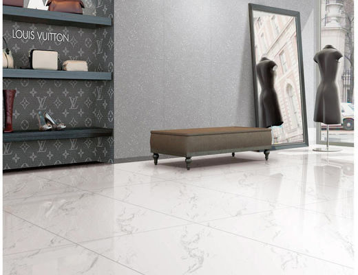 9.8 میلی متر ضخامت 600x600 میلی متر تمام کاشی های سفالی چینی کف Carrara White Matt Marble