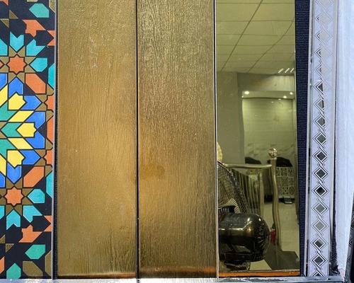 کاشی کف بافت چوبی رنگ طلایی 150x900 میلی متر برای هتل