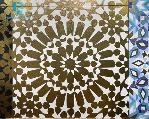 کاشی کف 60x60cm Sun Flower طلایی رنگ چاپ جوهرافشان سه بعدی