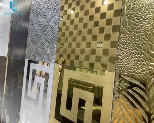 600x600mm فلز خاکستری طلایی سطح مت درخشان