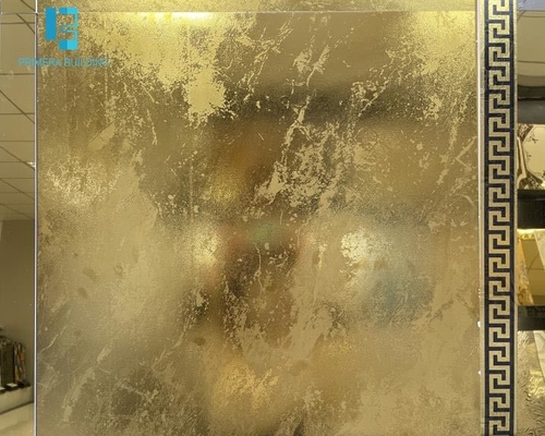 کاشی کف پرسلان به رنگ طلایی 600x600 میلی‌متر با روکش براق و مات