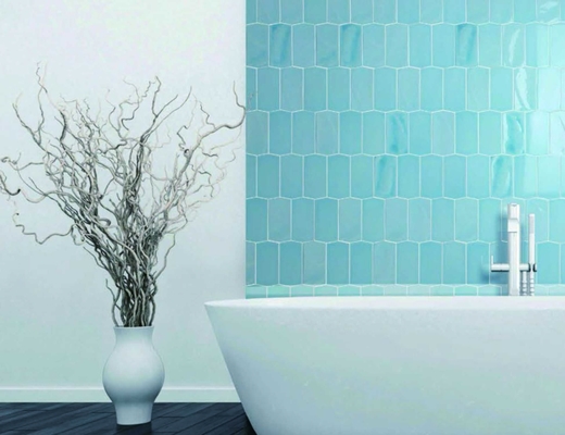 کاشی دیوار داخلی 75x300mm کاشی شیبدار رنگی براق به سبک مدرن