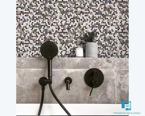 کاشی چینی دیواری تزئینی دکمه ای شکل مخلوط رنگ به ضخامت 6 میلی متر